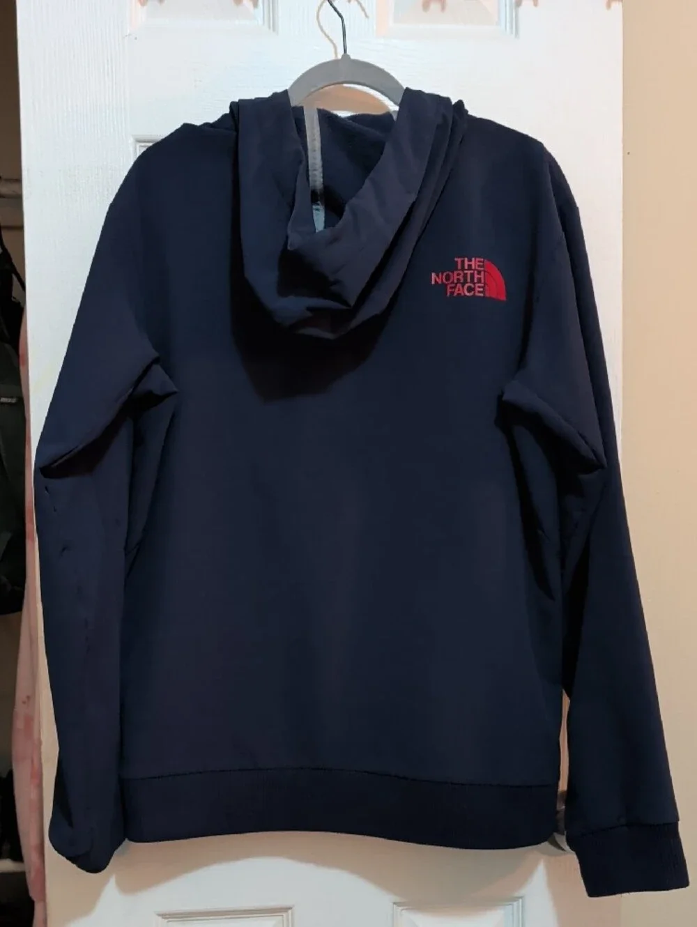 The North Face Navy Pullover Hoodie with Red Accents